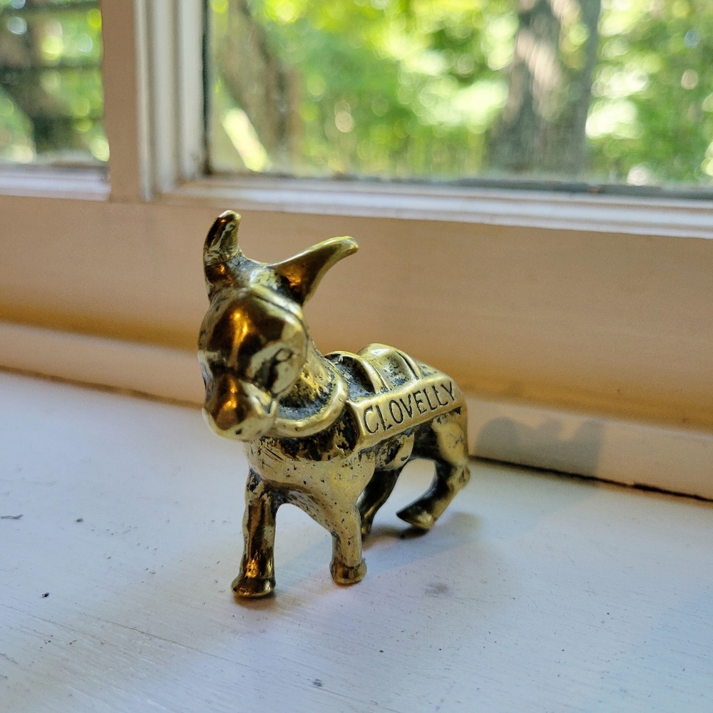 Vintage Clovelly Brass Donkey Figurine - Picture 10 of 11
